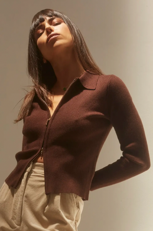 Palmer Cardigan in Chestnut