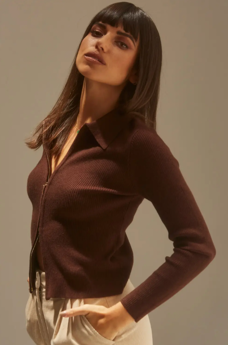 Palmer Cardigan in Chestnut