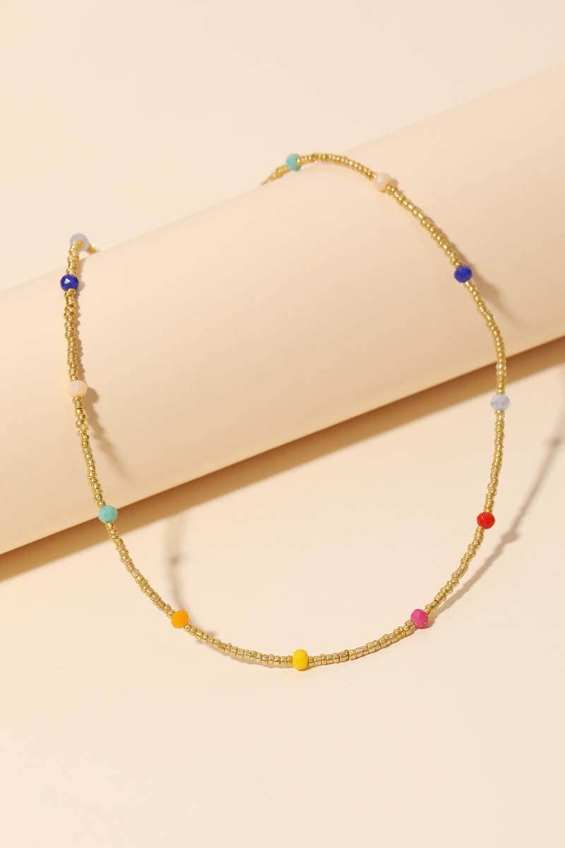 Dainty Bead Station Necklace