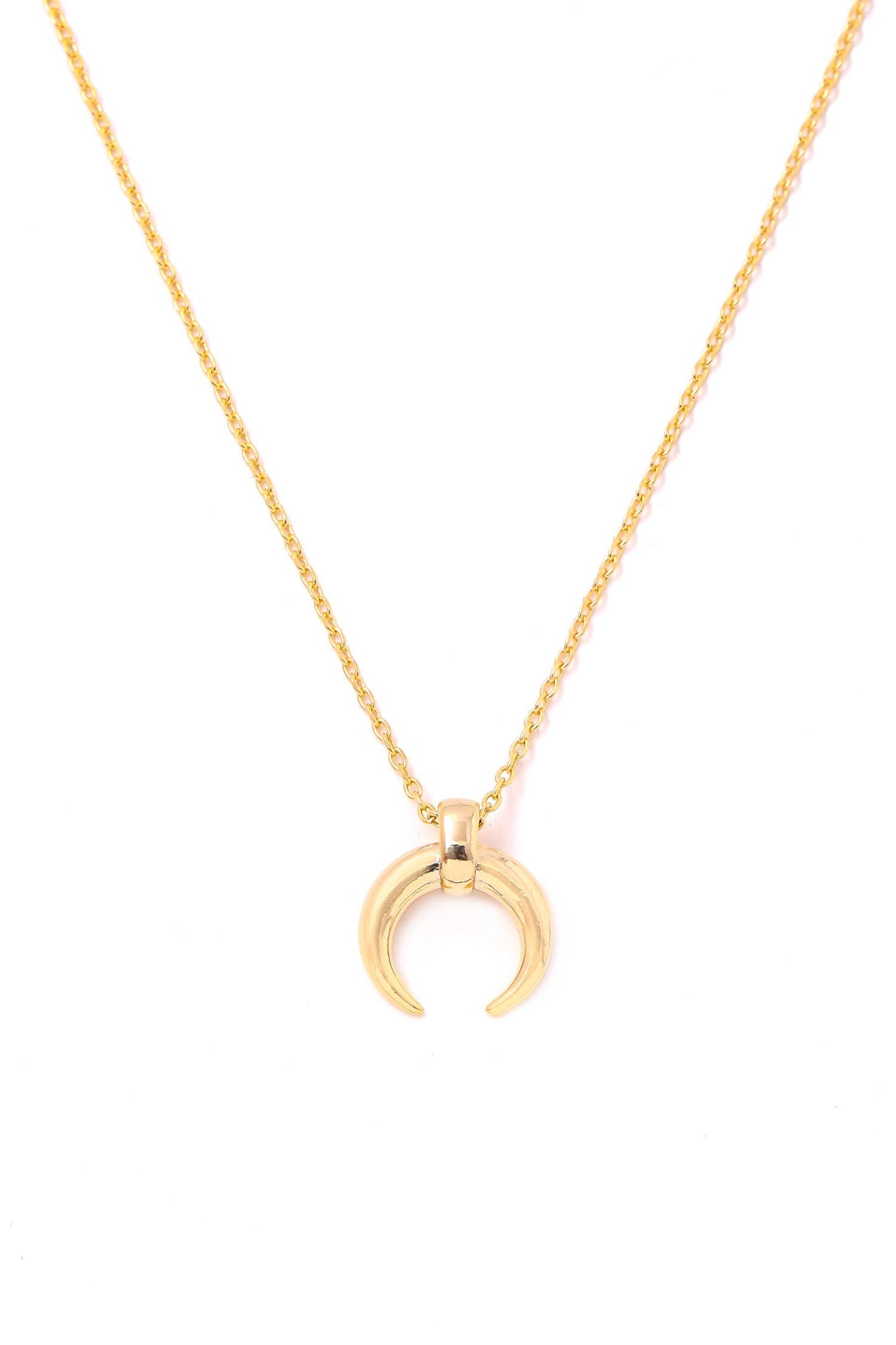 Dainty Cresent Horn Pendant Necklace