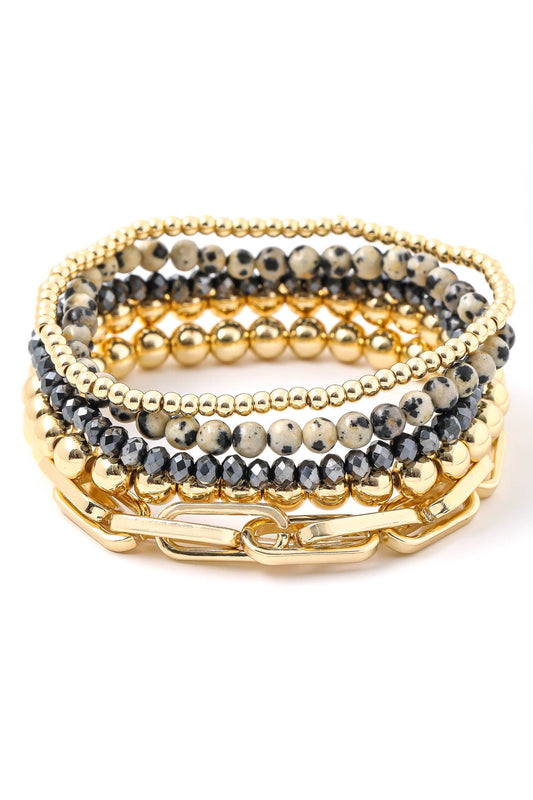 Ball Beaded Stretch Bracelet Set