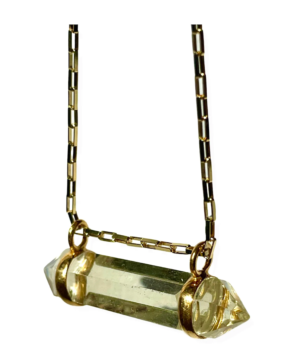 Citrine Celestial Bar Necklace w/ 18k Gold Chain