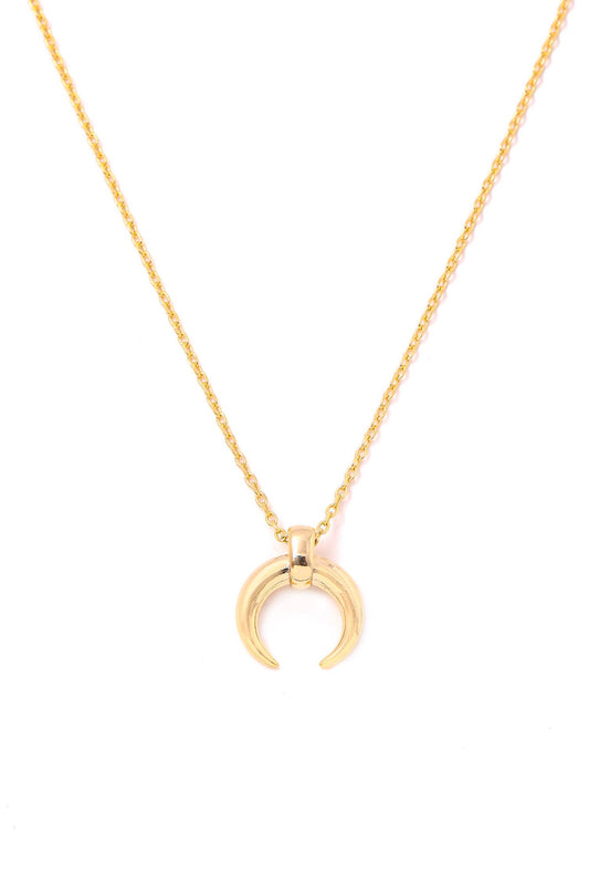 Dainty Cresent Horn Pendant Necklace
